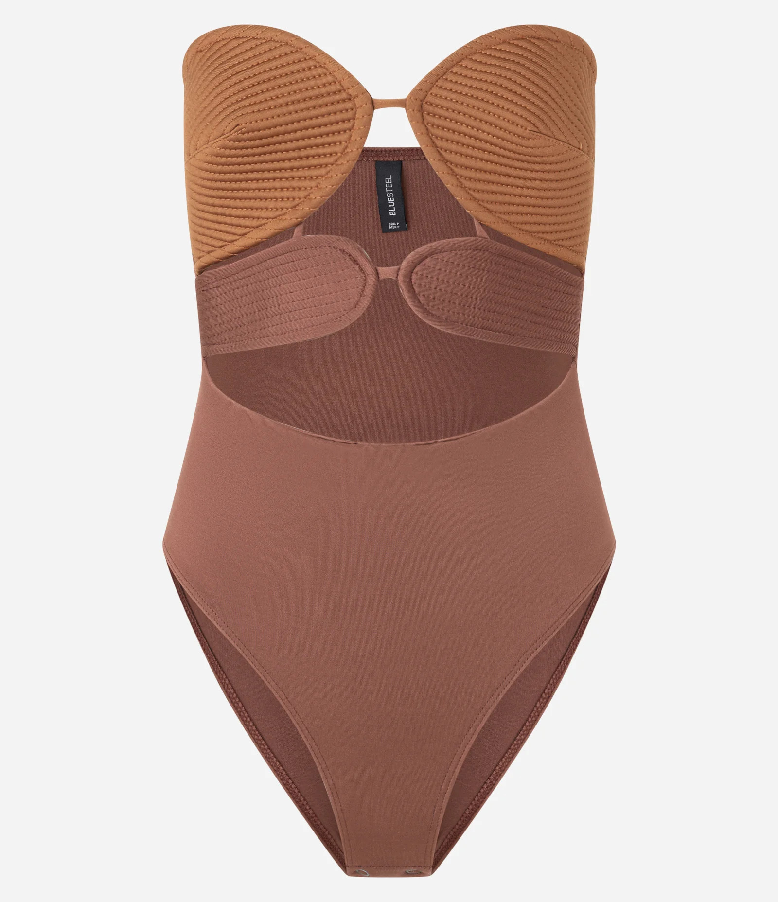 Body em Crepe Bicolor com Busto Pespontado Marrom - Lojas Renner | Renner (BR)