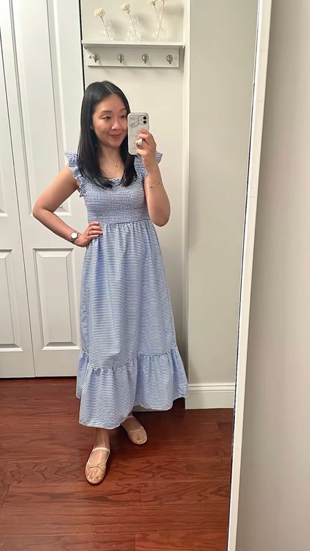 Update: Size S is back in stock.

I found this adorable maxi dress (under $50) on Amazon but of course it's currently sold out in all sizes except sizes L and XL. I took size S. I also linked to the Hill House Nap dress since it looks similar. If you own the Hill House version would you recommend it?

The dress is polyester (it washed well on cold and line dried) and it's unlined so I linked to my favorite slip skirt.

These adorable nude mesh flats are under $60 and just as pictured online! They are true to size for me. Available in other colors. Ships from China but they arrived pretty quickly and faster than the estimate.

#LTKShoeCrush #LTKFindsUnder100 #LTKFindsUnder50