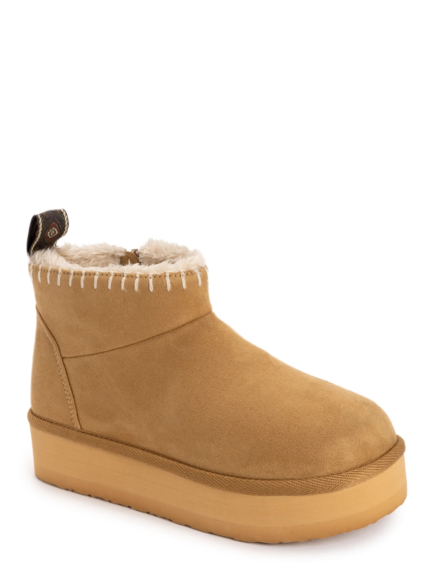 MUK LUKS Women's Augie Mini Side-Zip Cozy Booties, Sizes 6-11 | Walmart (US)