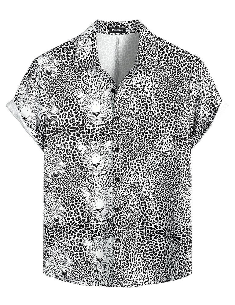 VATPAVE Mens Hawaiian Flamingo Shirts Casual Tropical Short Sleeve Button Down Shirt Summer Beach... | Amazon (US)