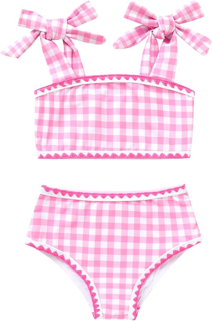 YOUNGER TREE Toddler Girls Two Pieces Swimsuit Color Block Stripe Swimwear Summer Beach Bathing S... | Amazon (US)