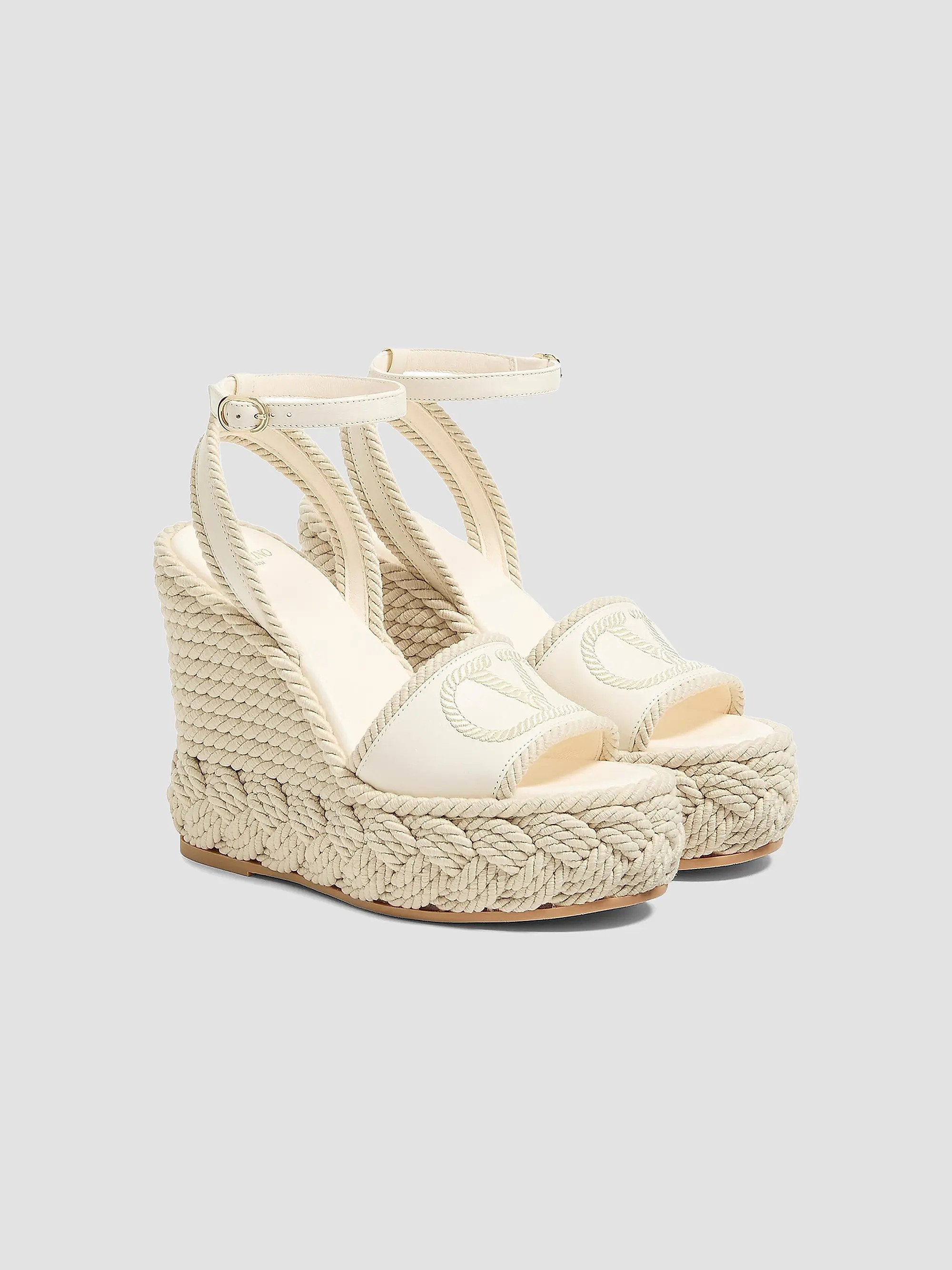 VLogo Torchon Wedge Sandals in Nappa 130MM | Saks Fifth Avenue