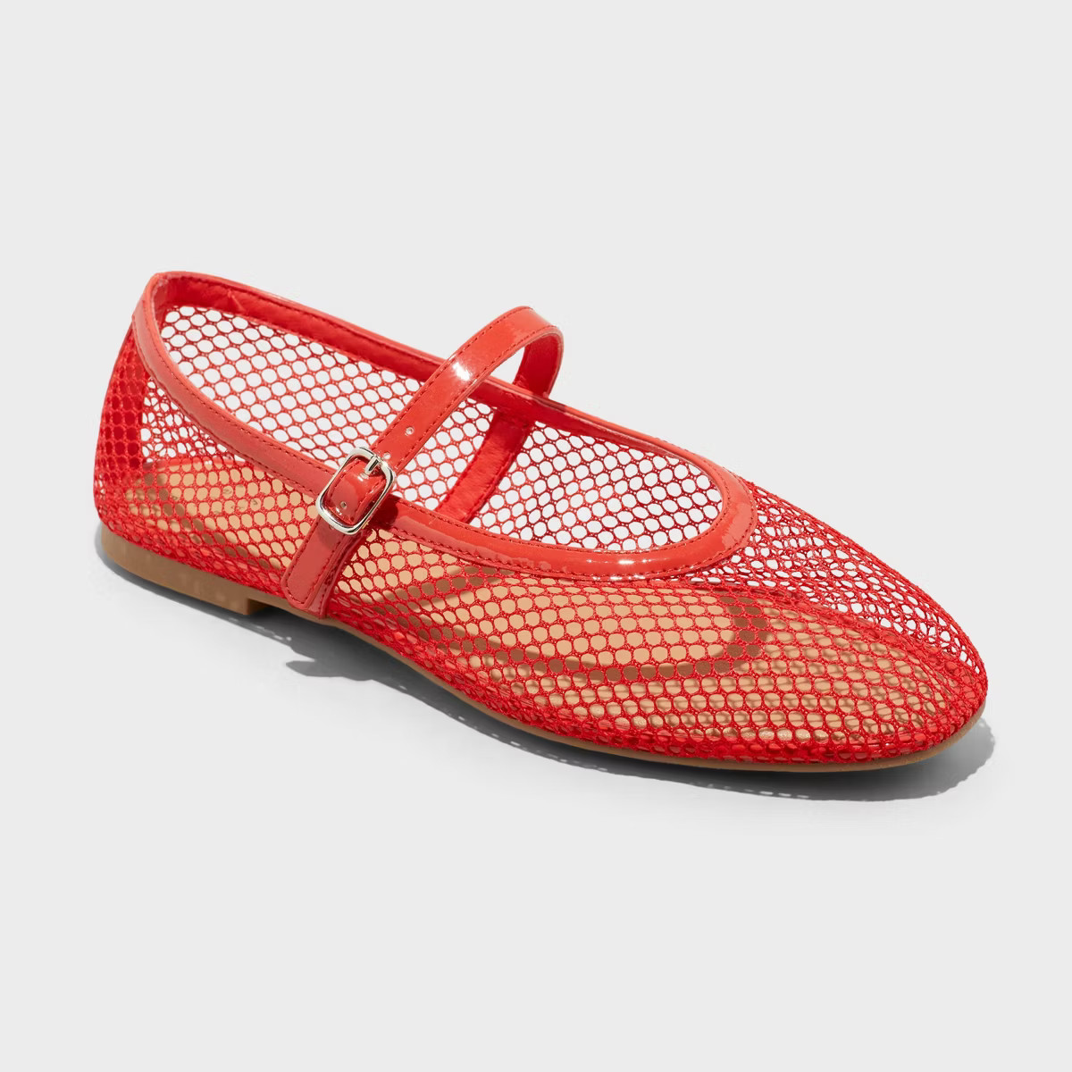 Women's Issa Mesh Mary Jane Ballet Flats with Memory Foam Insole - A New Day™ Red 9 | Target