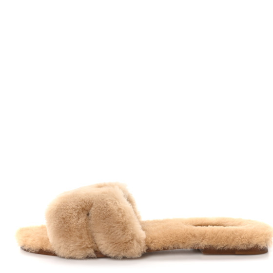 Woolskin Oran Sandals 41.5 Beige Argile | FASHIONPHILE (US)