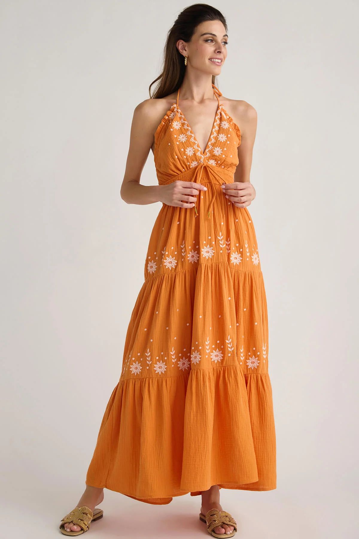Fate Embroidered Tiered Maxi Dress | Social Threads