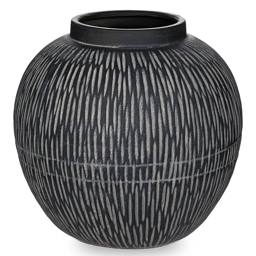 9" Large Ceramic Vase with Wide Mouth, Rustic Vase for Entryway, Living Room & Abundant Blooms De... | Amazon (US)