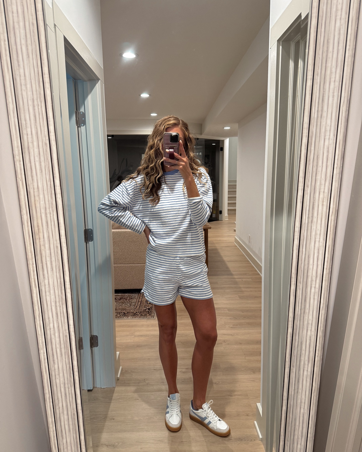 Outfit today! Love this striped set from @jcrew factory 
Size medium in top and sized down to small in shorts

#LTKgrwm #LTKootd