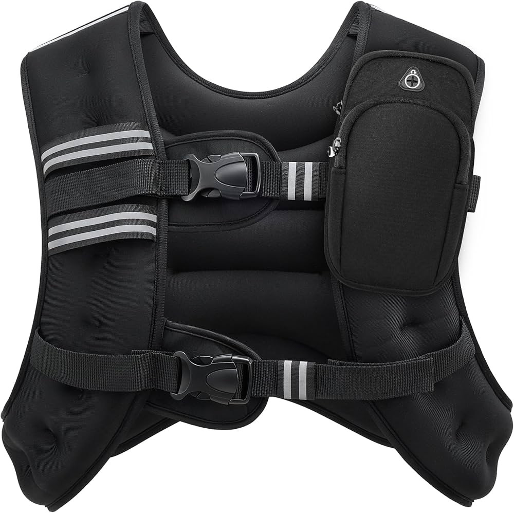 ZELUS Weighted Vest, 6lb/8lb/12lb/16lb/20lb/25lb/30lb Weight Vest with Reflective Stripe for Work... | Amazon (US)