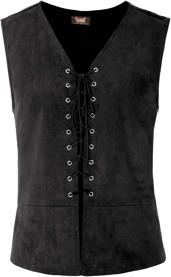 Scarlet Darkness Mens Renaissance Steampunk Lace-up Vest Gothic Waistcoat | Amazon (US)
