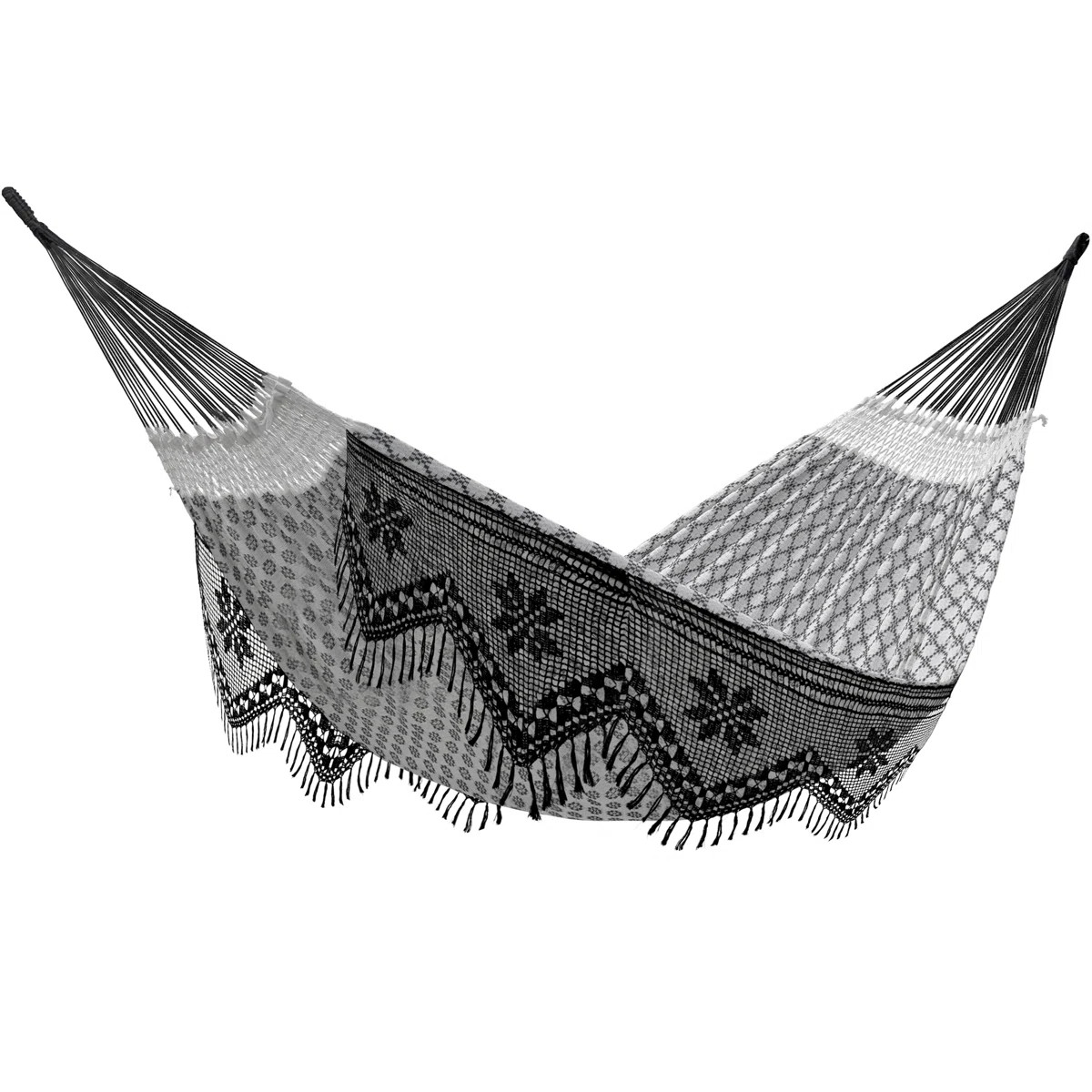 Vivere Phineus Authentic Brazilian Luxury Double Classic Hammock with Fringe (450 lb Capacity) | Wayfair North America