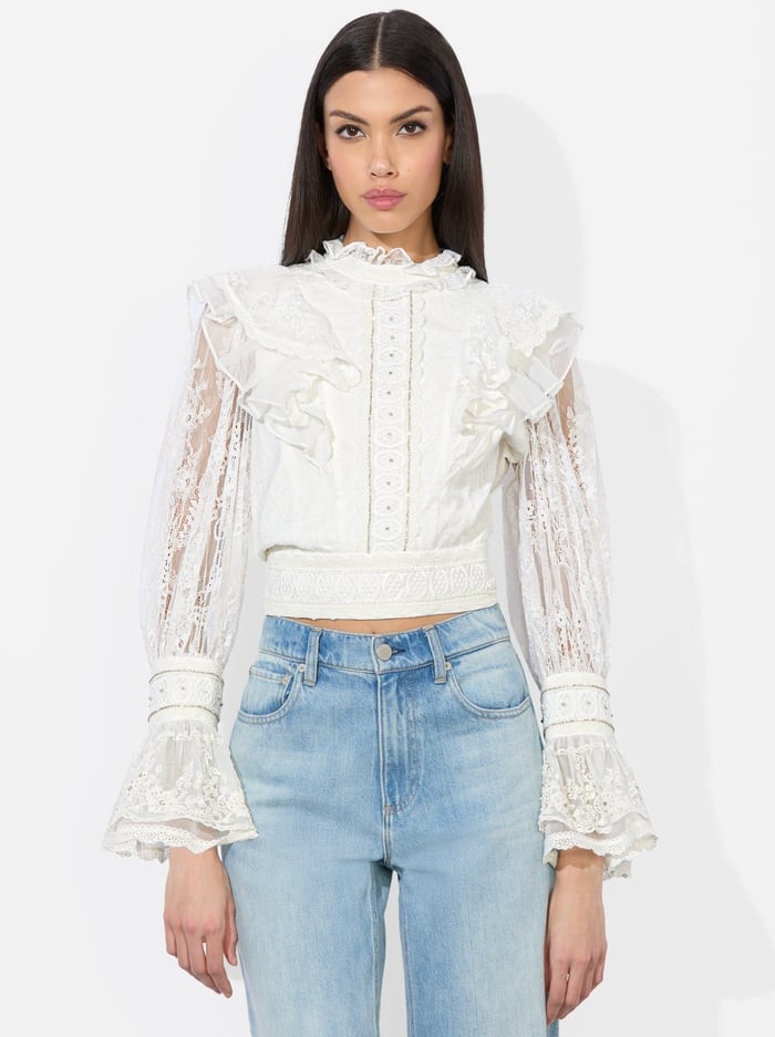 DELPHA EMBELLISHED TOP | Alice + Olivia