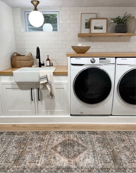 Laundry room inspiration, washable rug, runner, neutral affordable home 

#LTKHome #LTKStyleTip