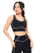 Airbrush Hourglass Sports Bra - Onyx Black | Buffbunny