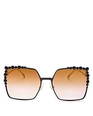 Fendi Square Embellished Sunglasses, 60mm | Bloomingdale's (US)