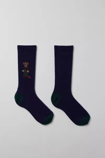 Polo Ralph Lauren Tweed Bear Logo Crew Sock | Urban Outfitters (US and RoW)