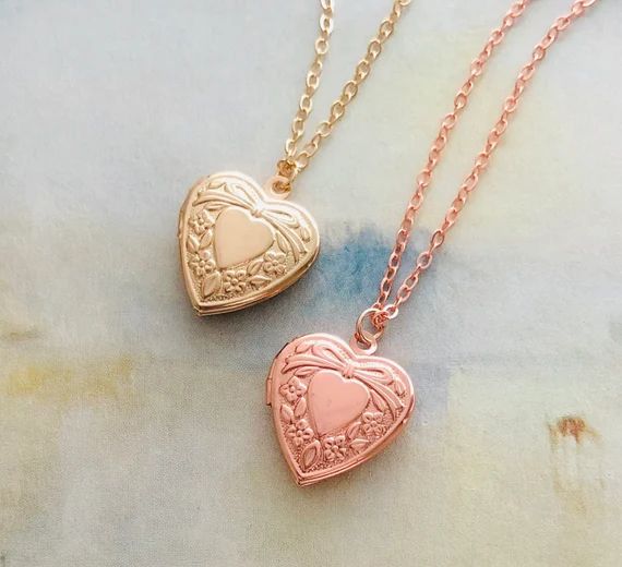 Small Heart Locket Necklace Personalized With Your Photos | Etsy | Etsy (US)