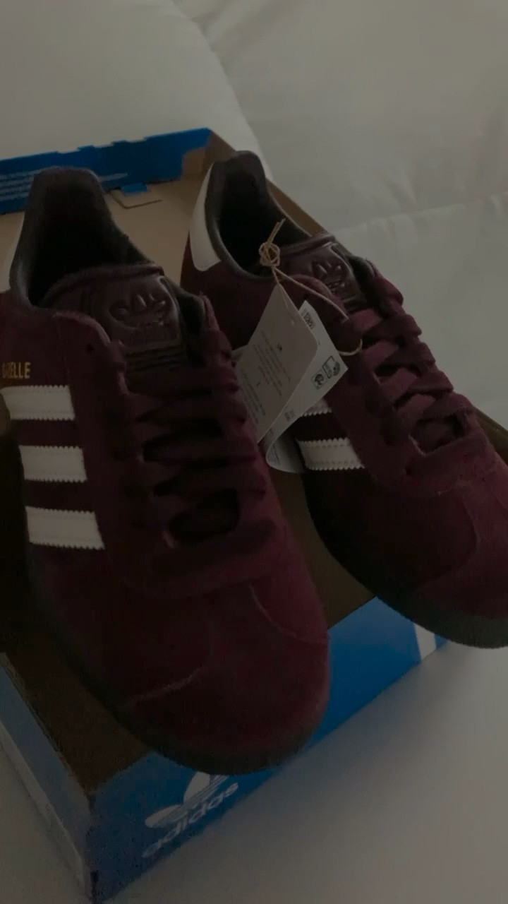 Maroon Adidas Gazelle. Color of the season 🍒 


#LTKfindsunder100 #LTKstyletip #LTKshoecrush