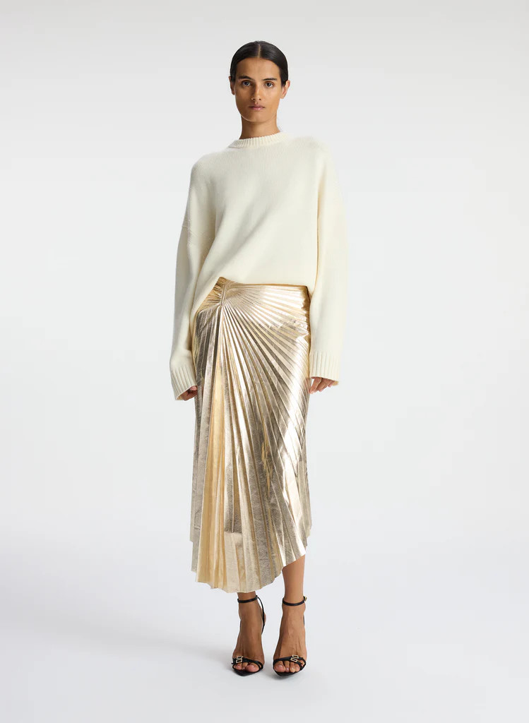 Tori Metallic Vegan Leather Skirt | A.L.C