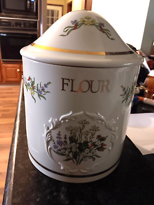 Vintage Lenox Spice Garden Flour  Canister  - LID IS MISSING GOLD KNOB ON TOP | eBay | eBay US