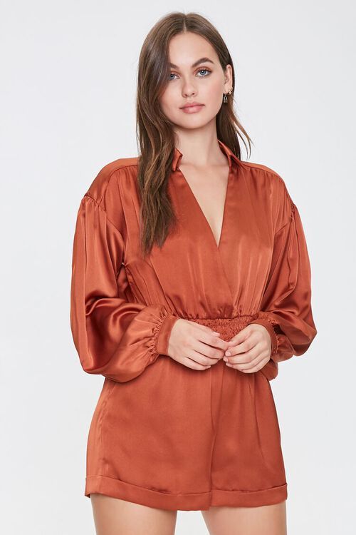 Satin Surplice Romper | Forever 21 (US)