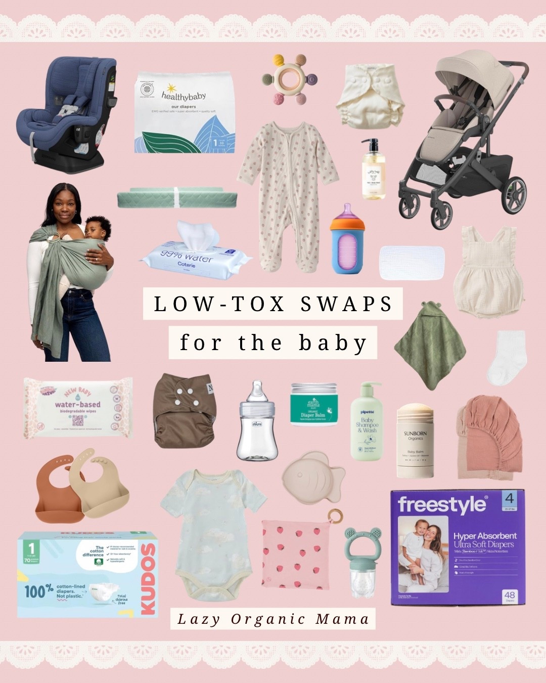 These are the low tox swaps for the baby - full of cotton, bamboo, and silicone options. From better baby carriers, strollers, to diapers and baby clothes! 

#LTKBaby #LTKBump #LTKmomlife