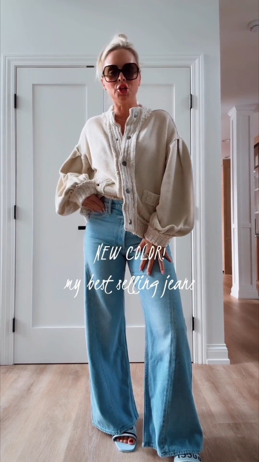 NEW color in my best selling denim! 🔥
I’m in my tts and I’m 5’6”.


Jeans. Denim. 2026. Denim trends. Gucci. Sandals. 

#LTKootd #LTKSeasonal