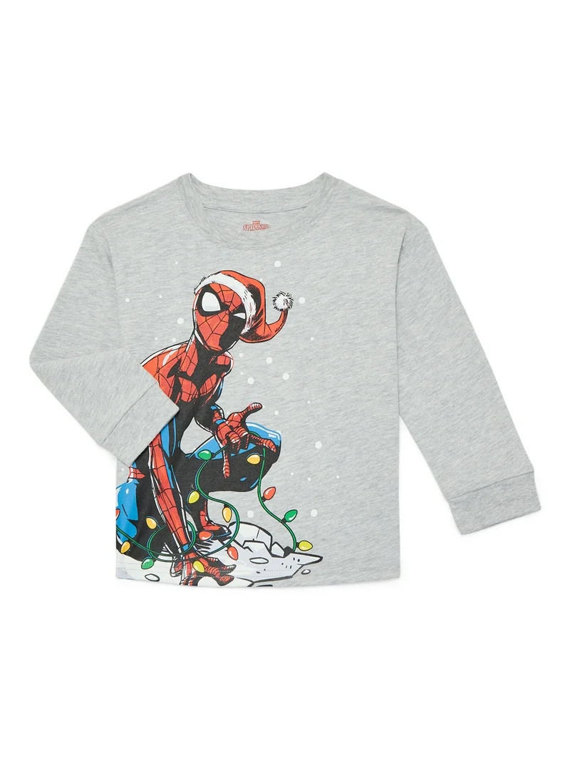 Spider-Man Toddler Boys' Christmas Graphic Tee with Long Sleeves, Sizes 12M-5T - Walmart.com | Walmart (US)