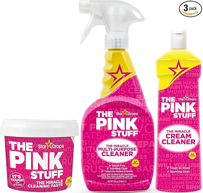 Stardrops The Pink Stuff Miracle Cleaning Bundle – Multi-Purpose Paste, Spray & Cream Cleaner (... | Amazon (US)