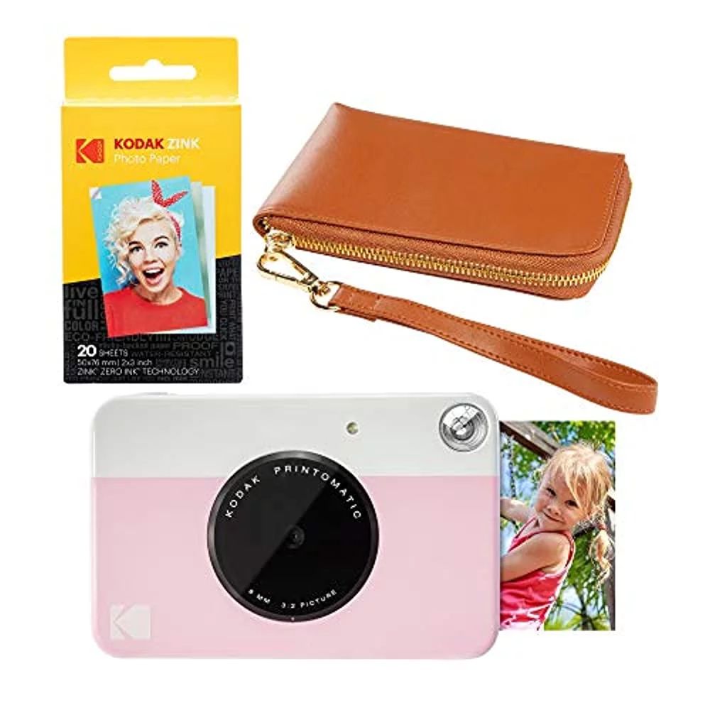 Kodak PRINTOMATIC Instant Print Camera (Pink) Brown Wrislet Carrying Case Kit - Walmart.com | Walmart (US)