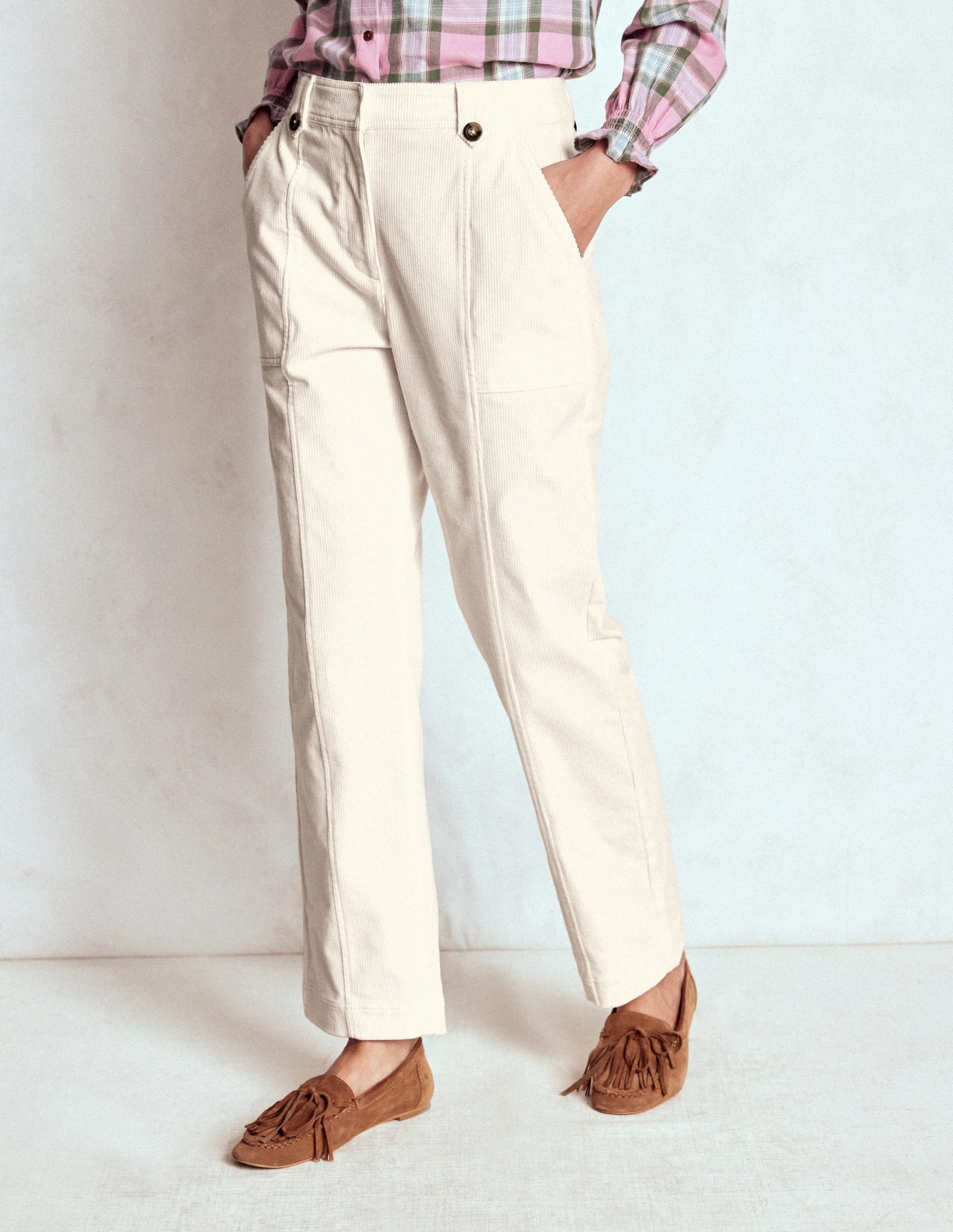 Pimlico Cord Pants-Ivory | Boden (US)