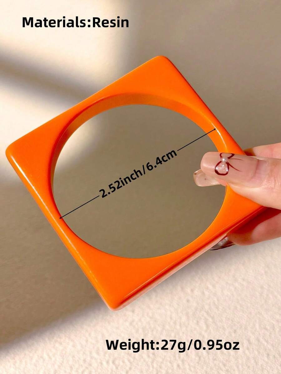 1pc Orange Mature & Bright Color Fashionable Bracelet, Asymmetrical Unique Cuff Suitable For Wome... | SHEIN