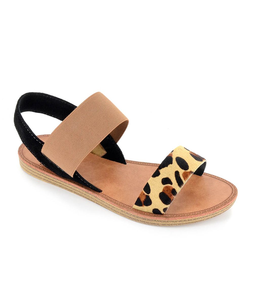 Leopard Print Alice Leather Sandal - Women | zulily