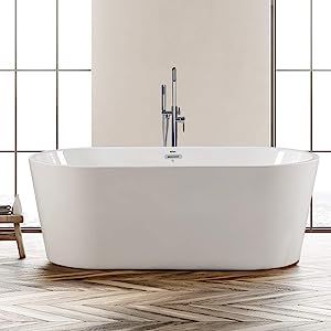 FerdY Shangri-La 67" Acrylic Freestanding Bathtub, Classic Oval Shape Freestanding Soaking Acryli... | Amazon (US)