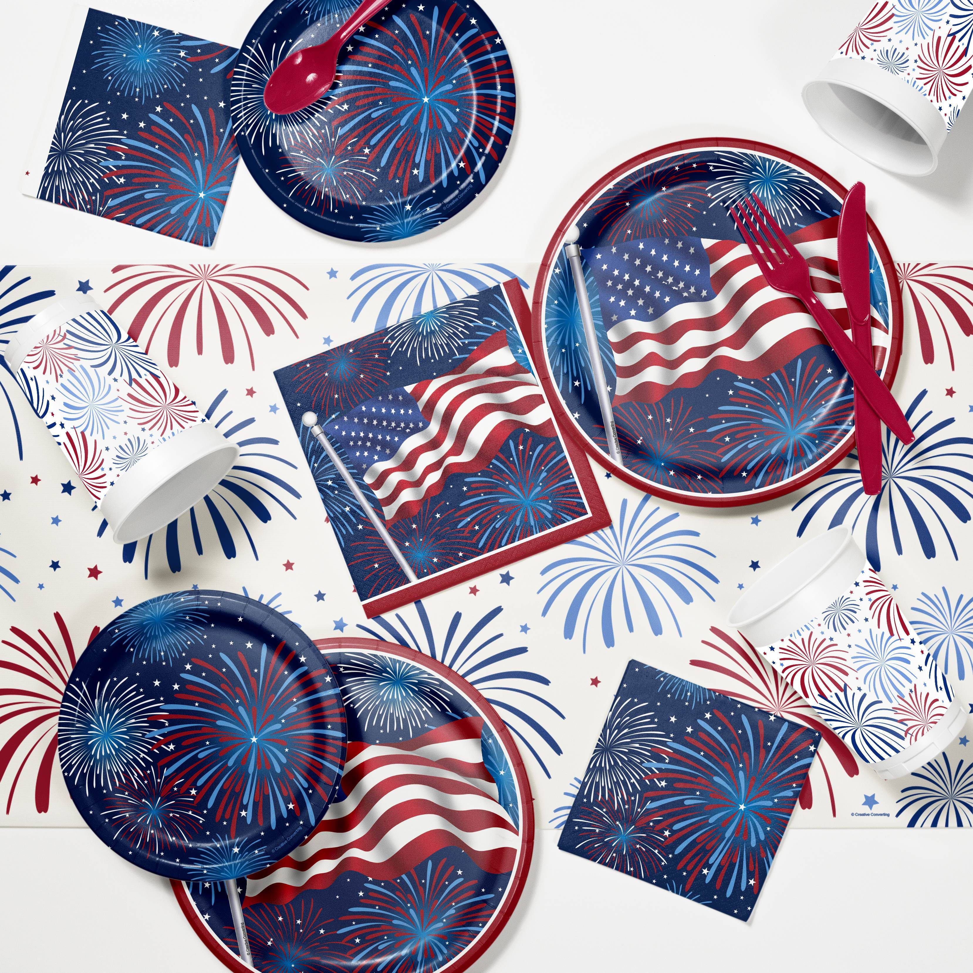 Fireworks Celebration 4th of July Party Supplies Kit for 8 Guests | Walmart (US)