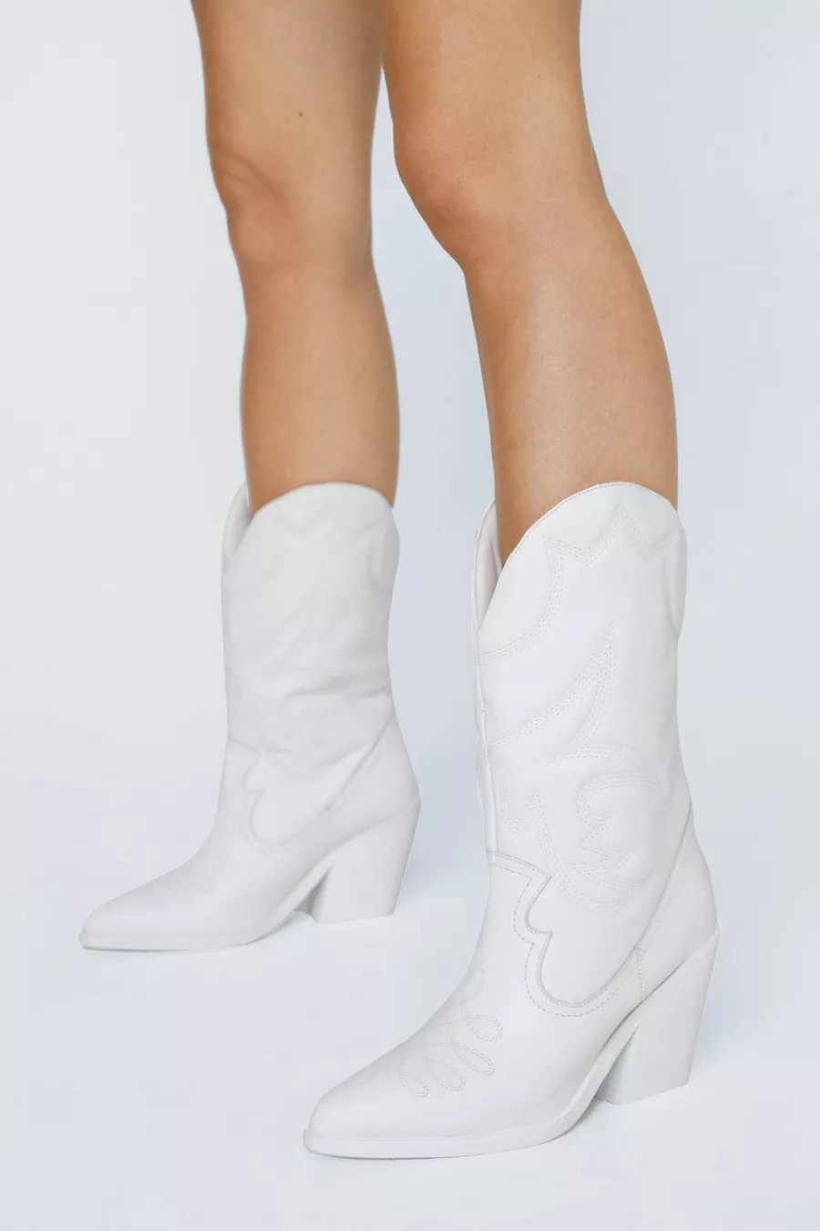 Premium Leather Stitch Detail Cowboy Boots | Nasty Gal (US)