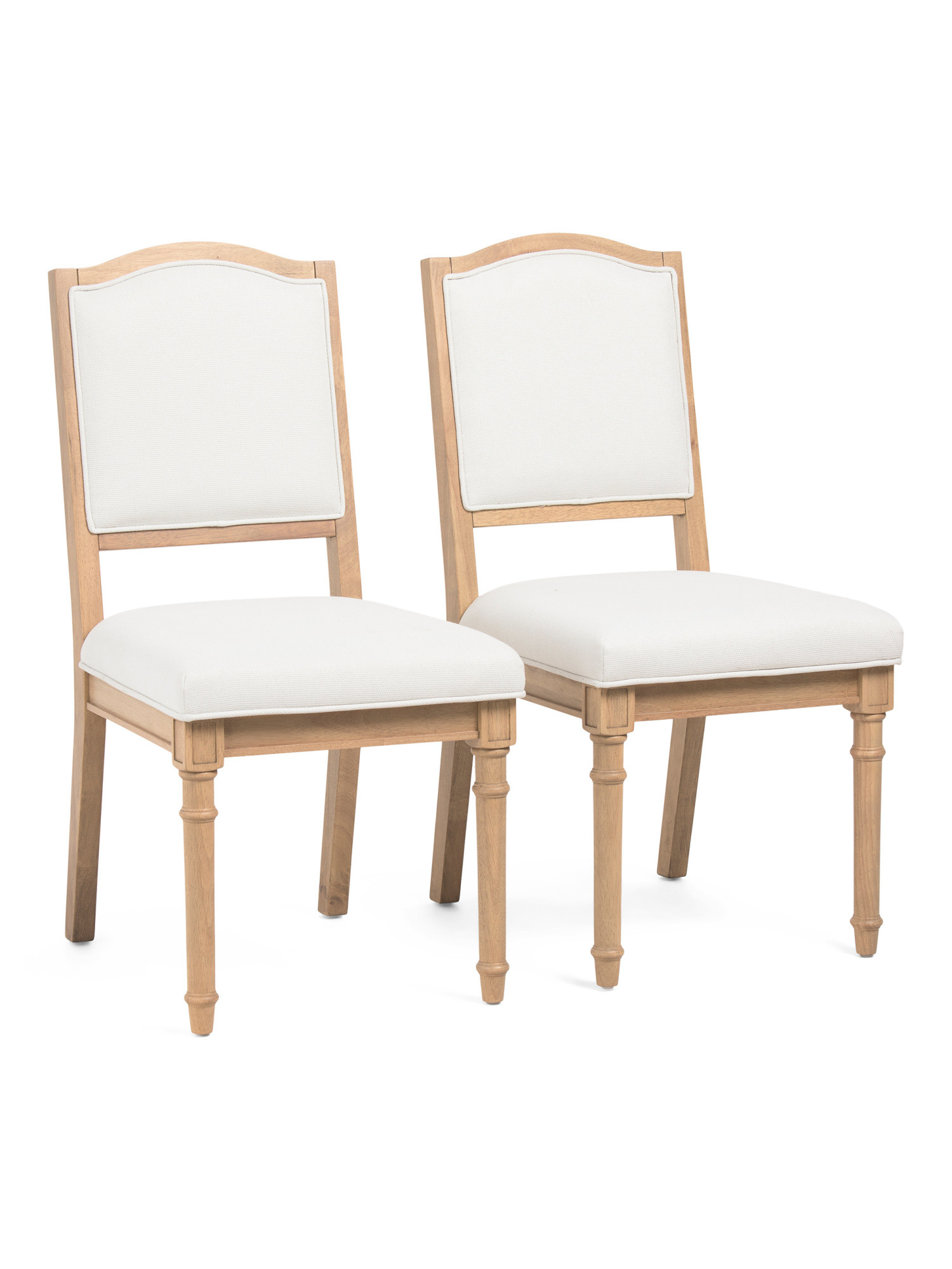 Set Of 2 18x36.5 Wood Frame Upholstered Dining Chairs With Turned Legs | TJ Maxx