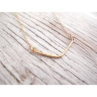 Gold Chevron Necklace, Hammered Chevron, V Minimalist Jewelry, Layering Ready To Ship | Etsy (US)