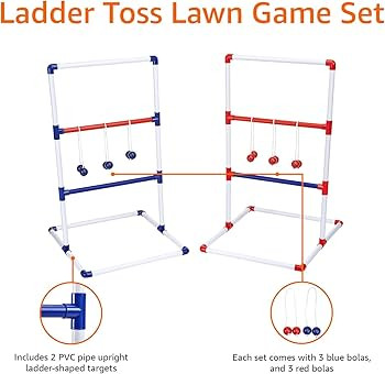 Amazon Basics Ladder Toss Outdoor Lawn Game Set with Soft Carrying Case for baby , 2 Count, Full ... | Amazon (US)