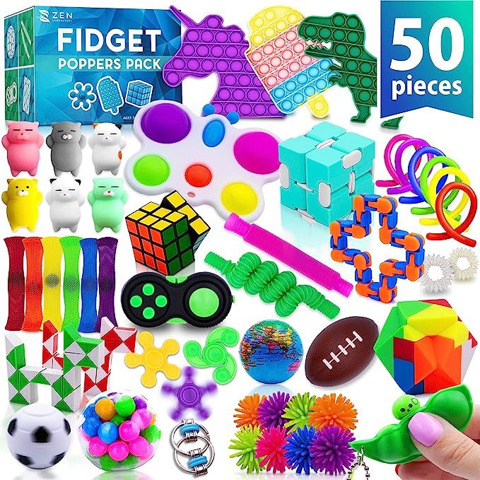 (50 Pcs) Fidget Toys Easter Pop Its It Pack, Easter Fidgets Basket Stuffers Toy Gifts Kids Girls,... | Amazon (US)
