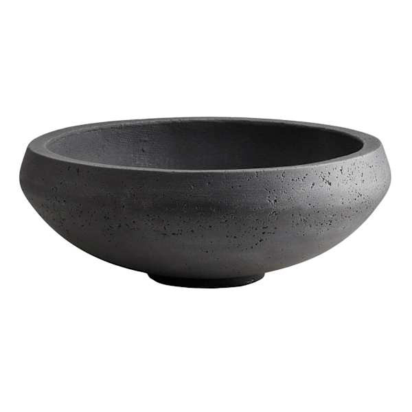 Black Cement Bowl Planter, Large | At Home