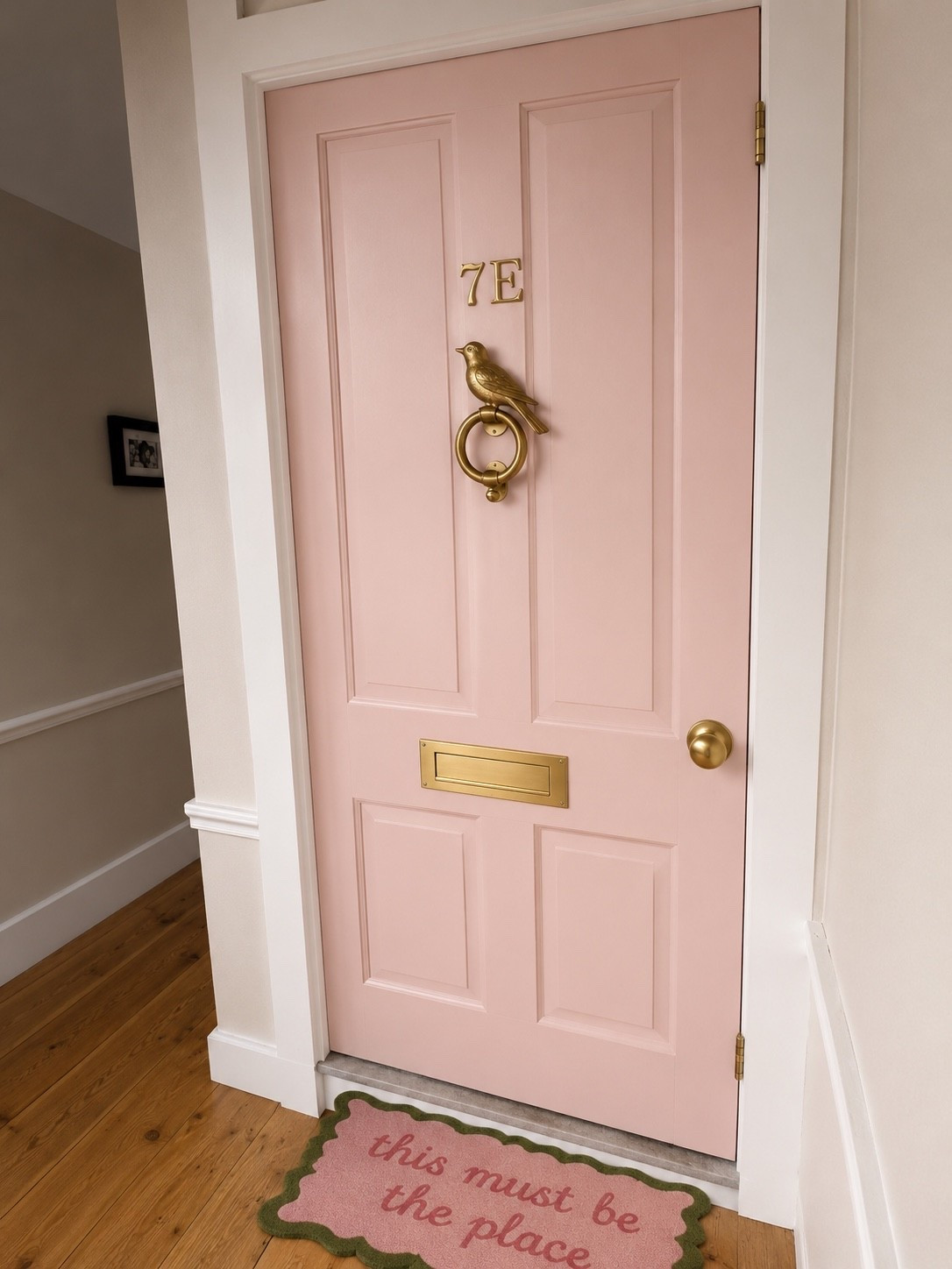 The first piece of Ellie’s little apartment is officially planned. 🥹💗

We’re turning her third-floor bedroom door into a real front door—with a soft blush pink color, a tiny gold bird knocker, brass hardware, apartment number 7E, and the sweetest floral doormat. She designed the vision, I’m just bringing it to life.

Now to DIY it. ✨

#LTKHome #DIYHome #KidsRoom #PlayroomIdeas #HomeDIY #DIYDecor #HomeInspiration #PinkDecor #CottageStyle #VintageInspired #ApartmentDecor #HomeProjects #MomLife #InteriorInspiration #TheUnfinishedSeries

pink front door, blush pink door, kids room decor, playroom ideas, apartment door decor, cottagecore decor, vintage inspired home, floral doormat, brass door hardware, gold door knocker, bird door knocker, brass mail slot, apartment numbers, pink home decor, DIY front door, DIY home project, home renovation, cottage style, whimsical decor, girls room inspiration, children’s room decor, entryway inspiration, dollhouse aesthetic, home favorites, The Unfinished Series

#LTKmomlife #LTKHome #LTKstorytime