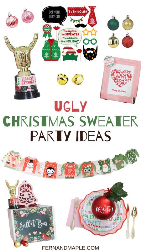 Set up an entertaining Ugly Christmas Sweater Party with these adorable Holiday Sweater themed supplies!

#LTKHoliday #LTKSeasonal #LTKparties