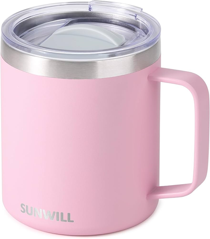 SUNWILL Coffee Mug with Handle, 14oz Insulated Stainless Steel Coffee Travel Mug, Double Wall Vac... | Amazon (US)