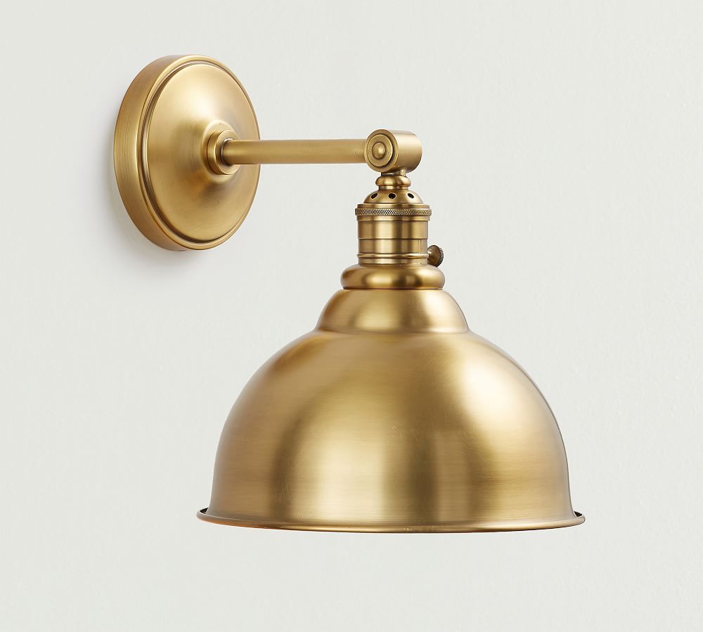 Straight Arm Metal Bell Sconce | Pottery Barn (US)