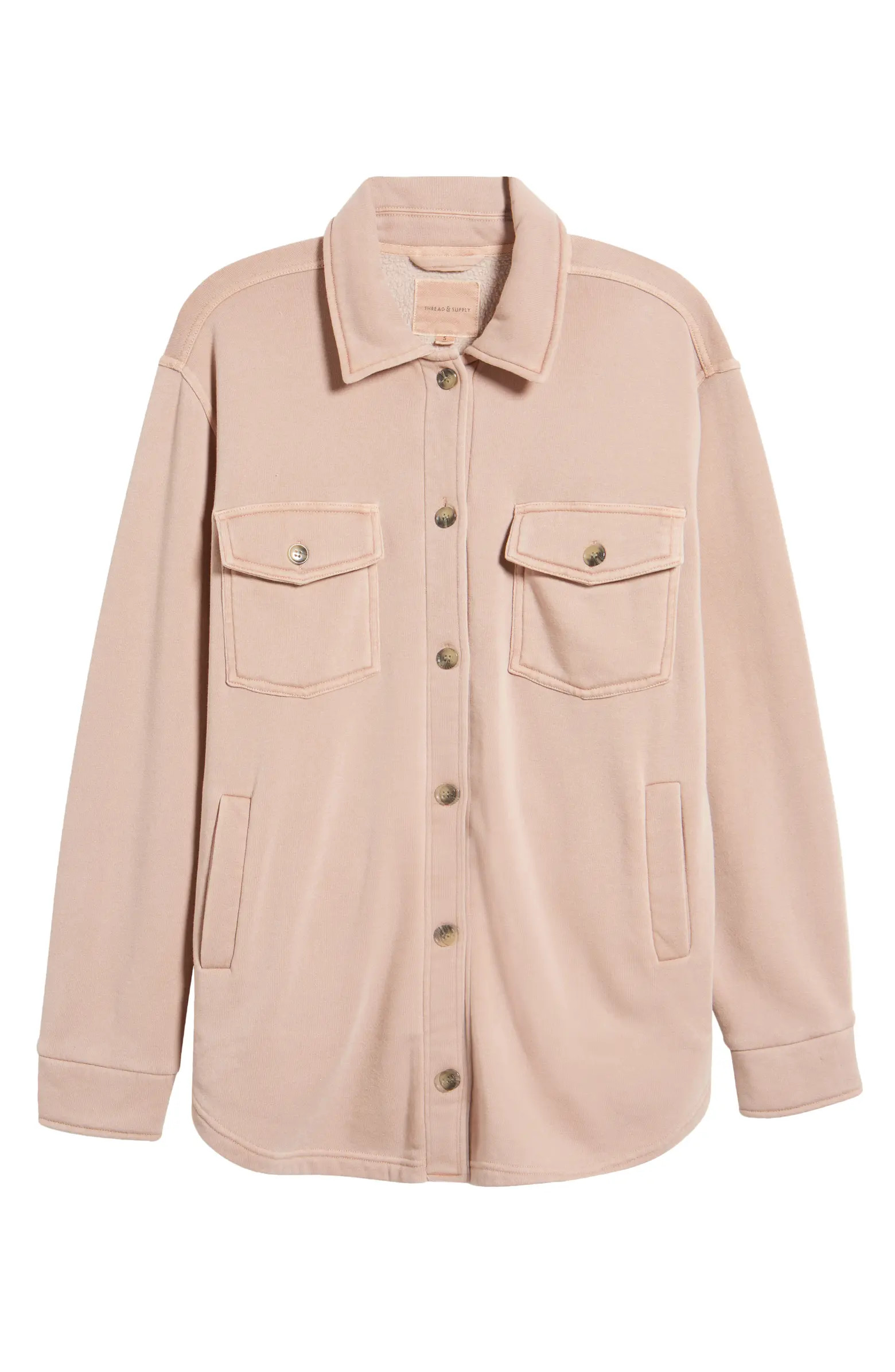 Thread & Supply Longline Sweatshirt Knit Shacket | Nordstrom | Nordstrom