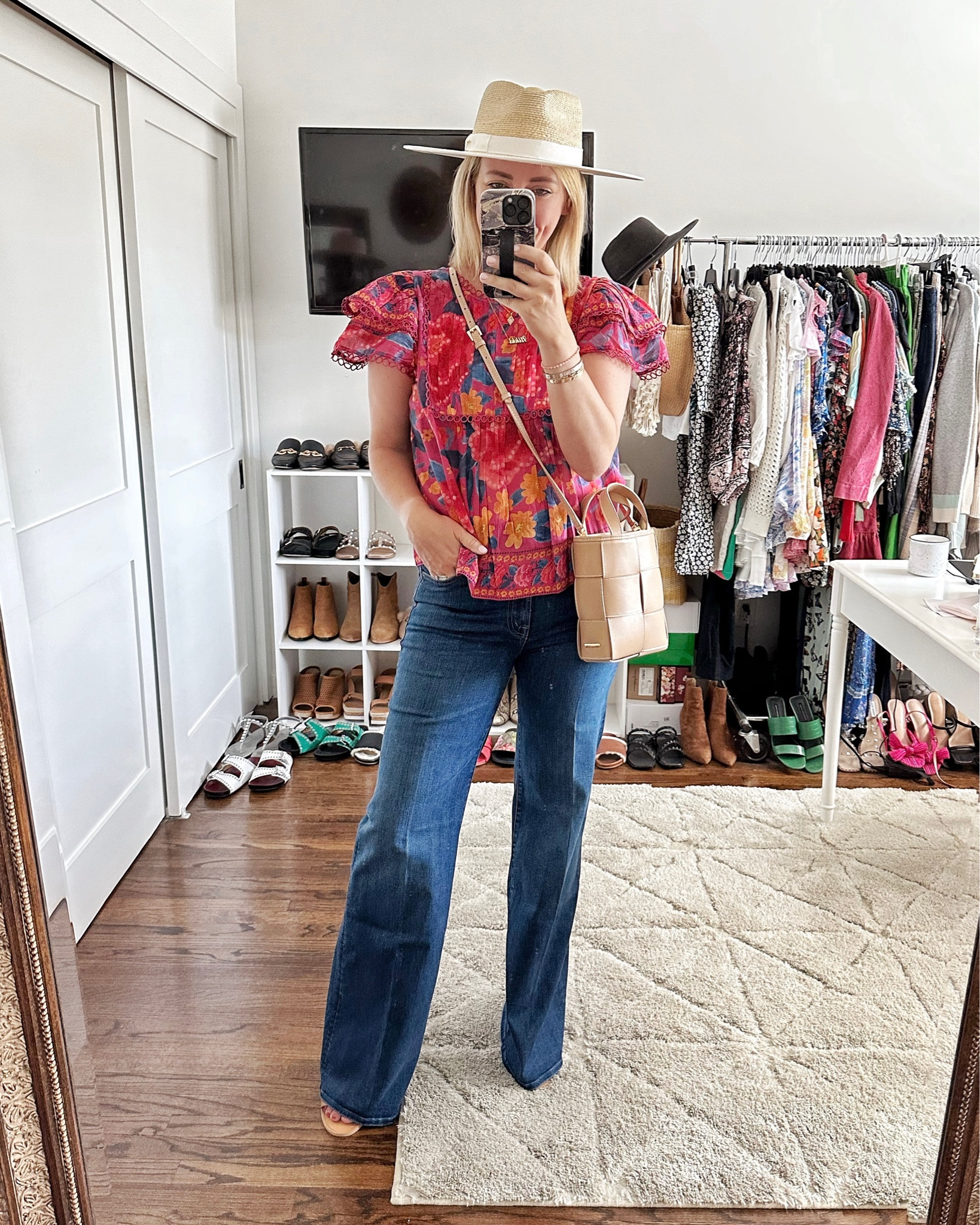 3 fave #nsale purchases - the jeans, hat, and top (size down, wearing a small)


#LTKxNSale #LTKsalealert