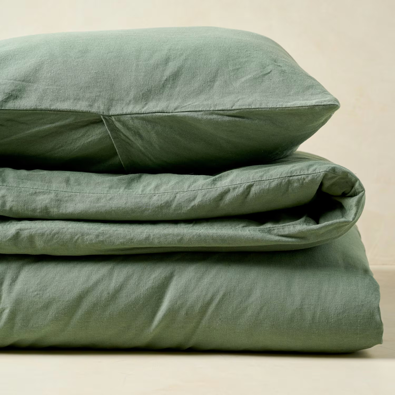 Dusty Green Linen Cotton Duvet Cover | Magnolia