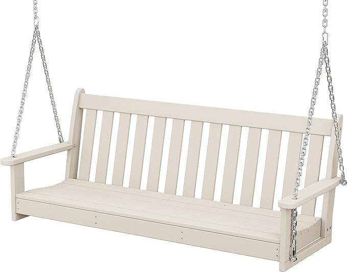 POLYWOOD Vineyard 60" Outdoor Swing, Sand | Amazon (US)