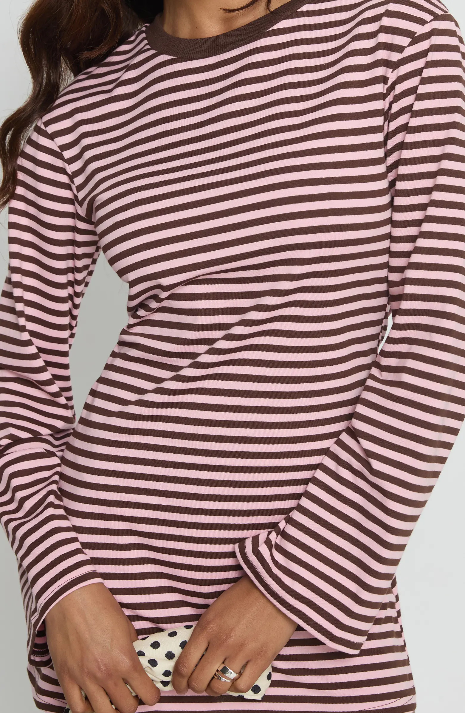 Lulolah Stripe Long Sleeve T-Shirt Minidress | Nordstrom