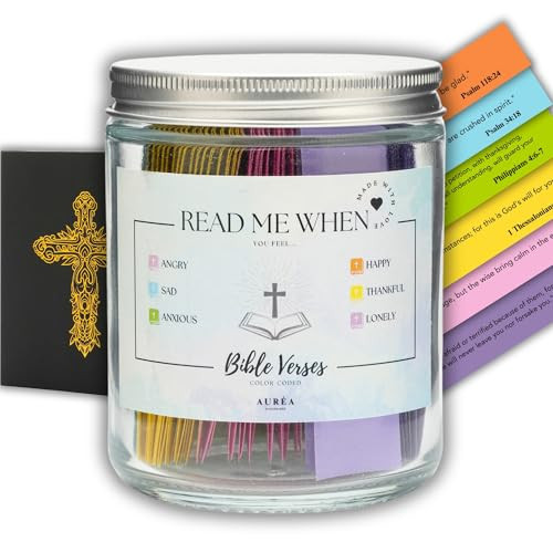 Bible Verses Jar, Daily Read Me When Scripture Notes for Inspiration, Faith Gift, Christian Jar Gift for Women, Religious Christmas Gifts, Birthday & Prayer Gifts with Premium Box (Standard Silver) | Amazon (US)